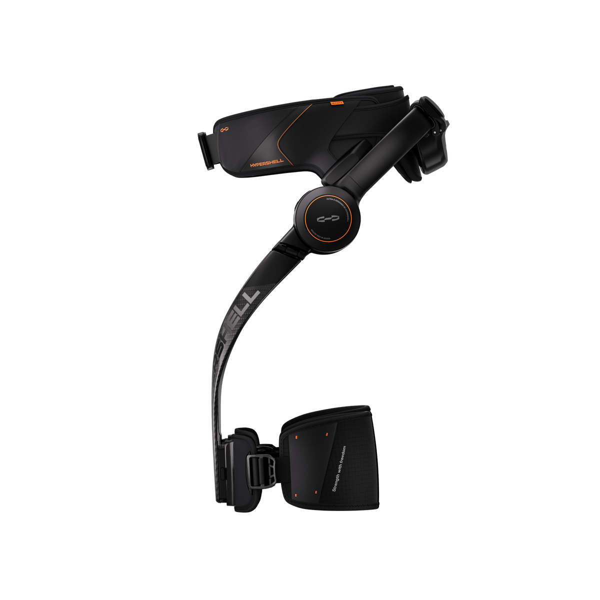 Hypershell X Ultra S titanium hip exoskeleton, three-quarter view
